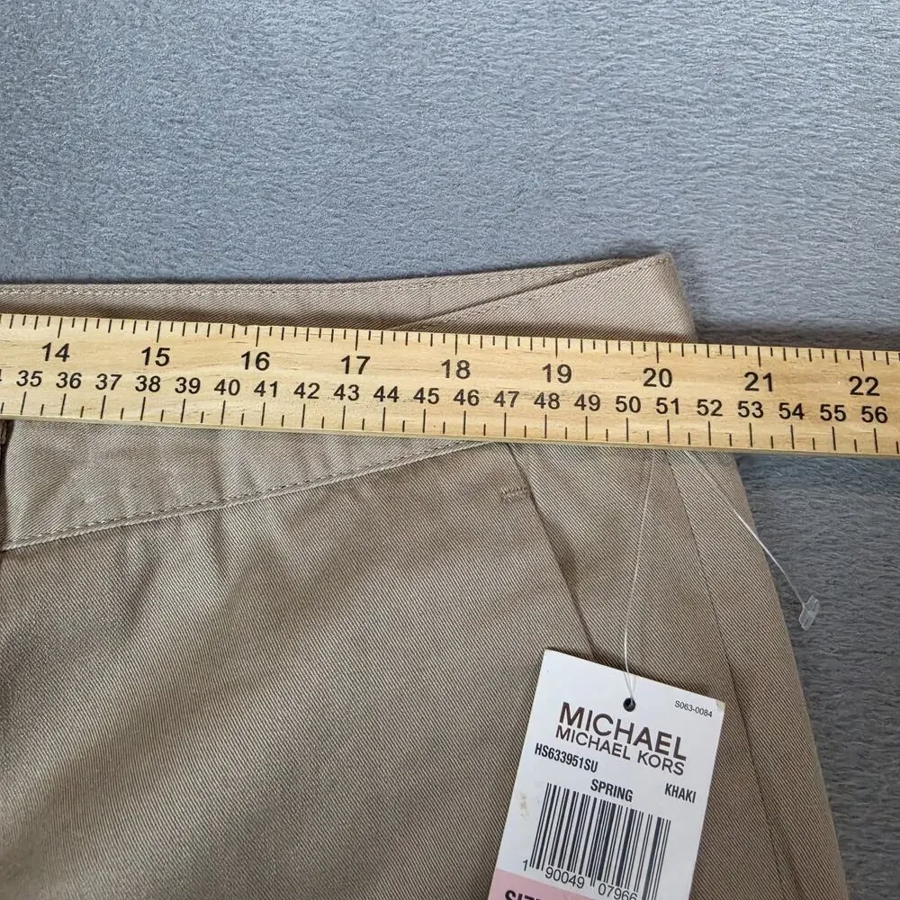 Michael Kors Men's Khaki Chino Shorts Size 40 NWT Flat Front Casual MSRP $90